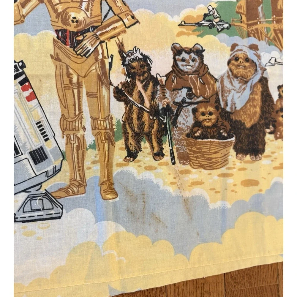 1977  Bibb VINTAGE STAR WARS FLAT SHEET AND PILLOWCASE Full Size Darth Vader